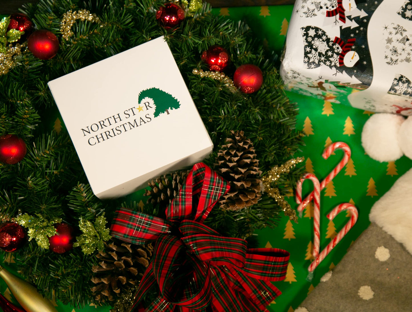 North Star Christmas | Green Candy Cane Glass Ornament | Christmas Collection