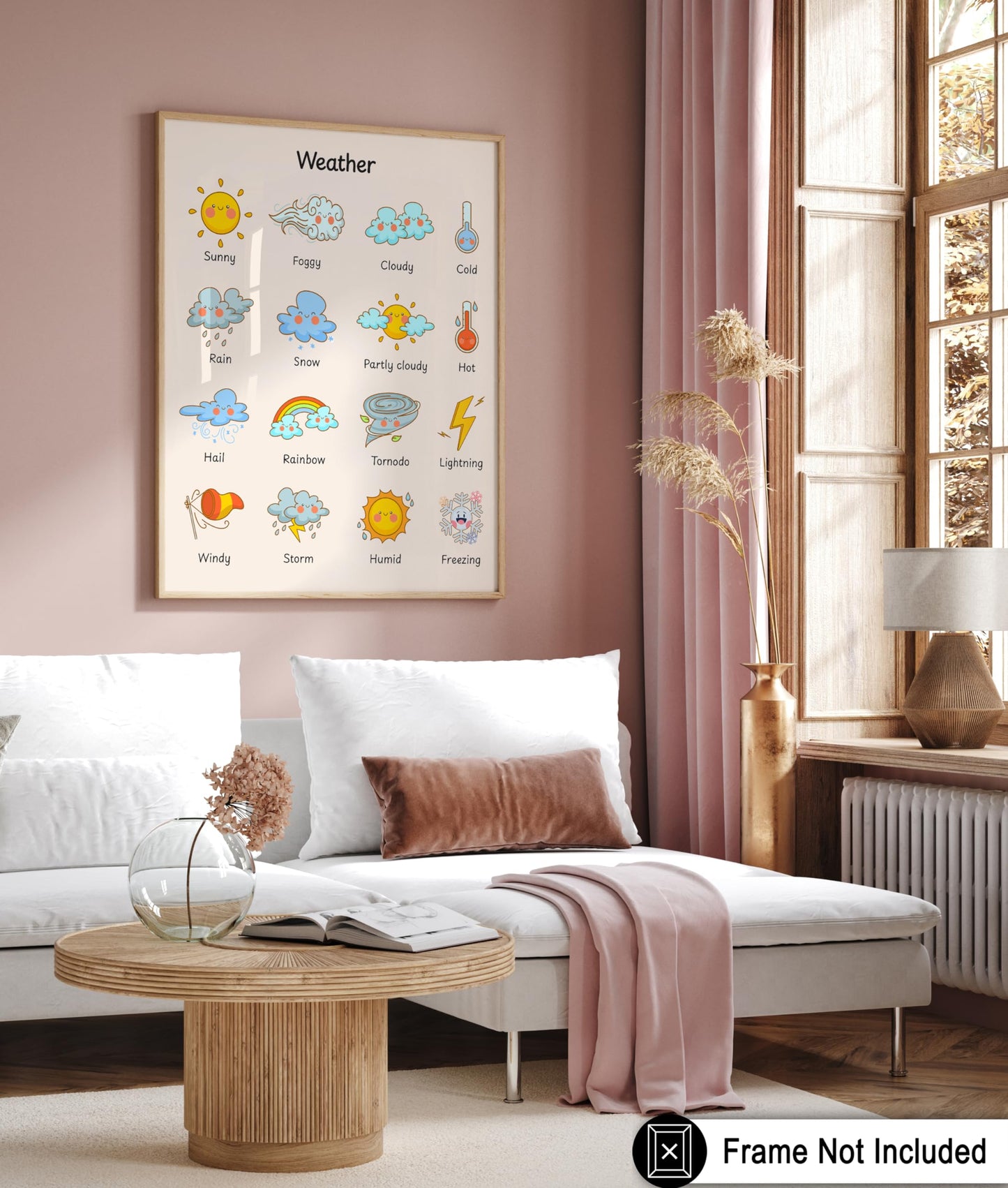 Poster Master Weather Poster - Educational Print - Learning Materials Art - Climate Art - Gift for Kids, Students & Teacher - Wall Decor for Playroom, Classroom or Library - 8x10 UNFRAMED Wall Art