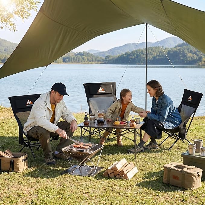 Armless Rocking Camping Chair for Adults, Portable Folding Outdoor Rocker