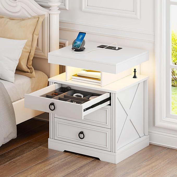 WOOVIVS Side Table with Gun Drawer