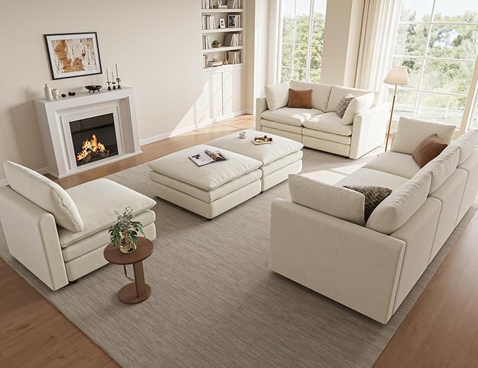 97" Cloud Couches for Living Room, 29.1" Deep Seat Modular Sectional Sofa