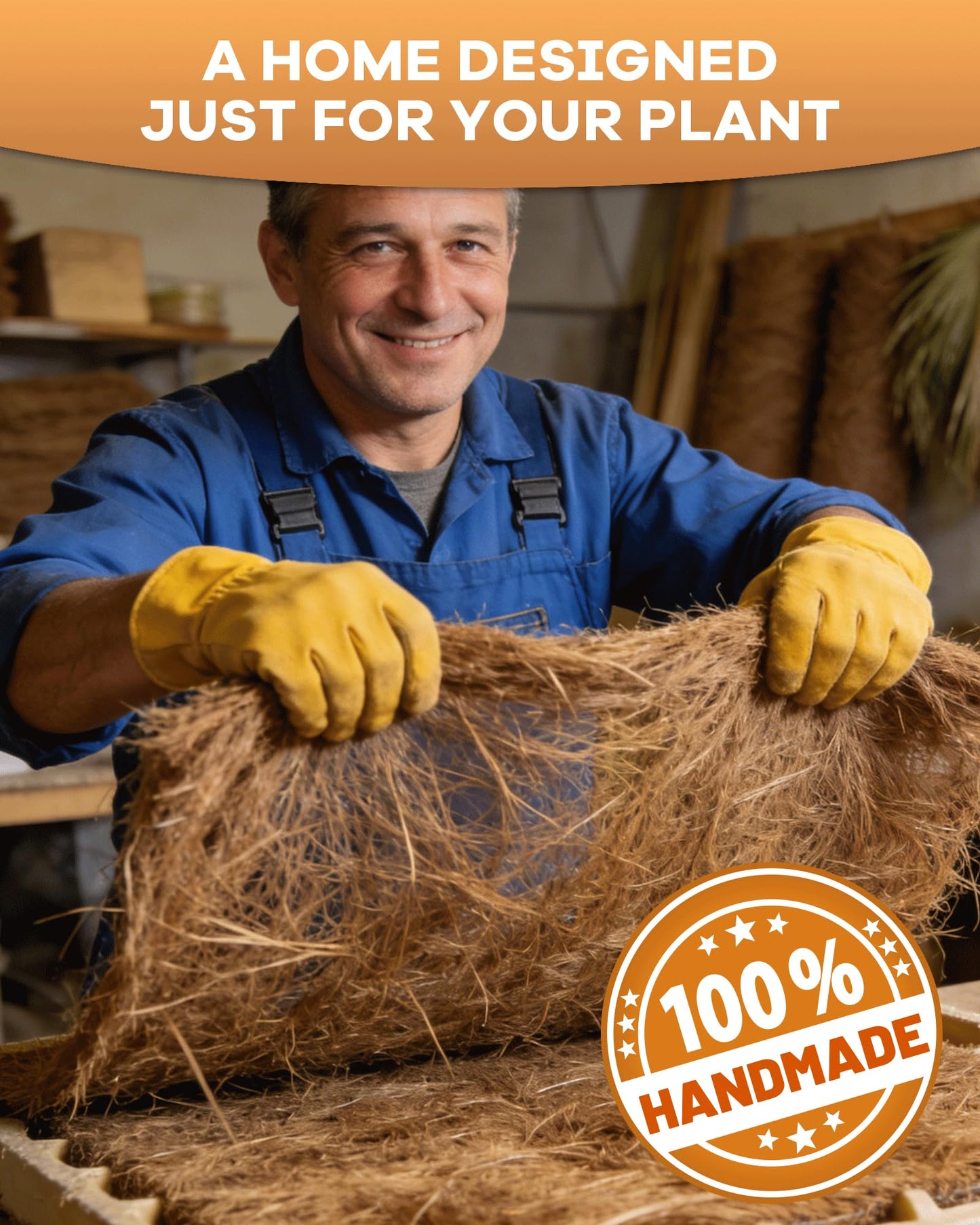 gardmate Coco Liners for Planters - Thick Coconut Fiber, Pre-Drained Planter Liner, Reptile Bedding & Garden Mat | 100% Natural & Biodegradable Coconut Coir for Plants (16" x 160")