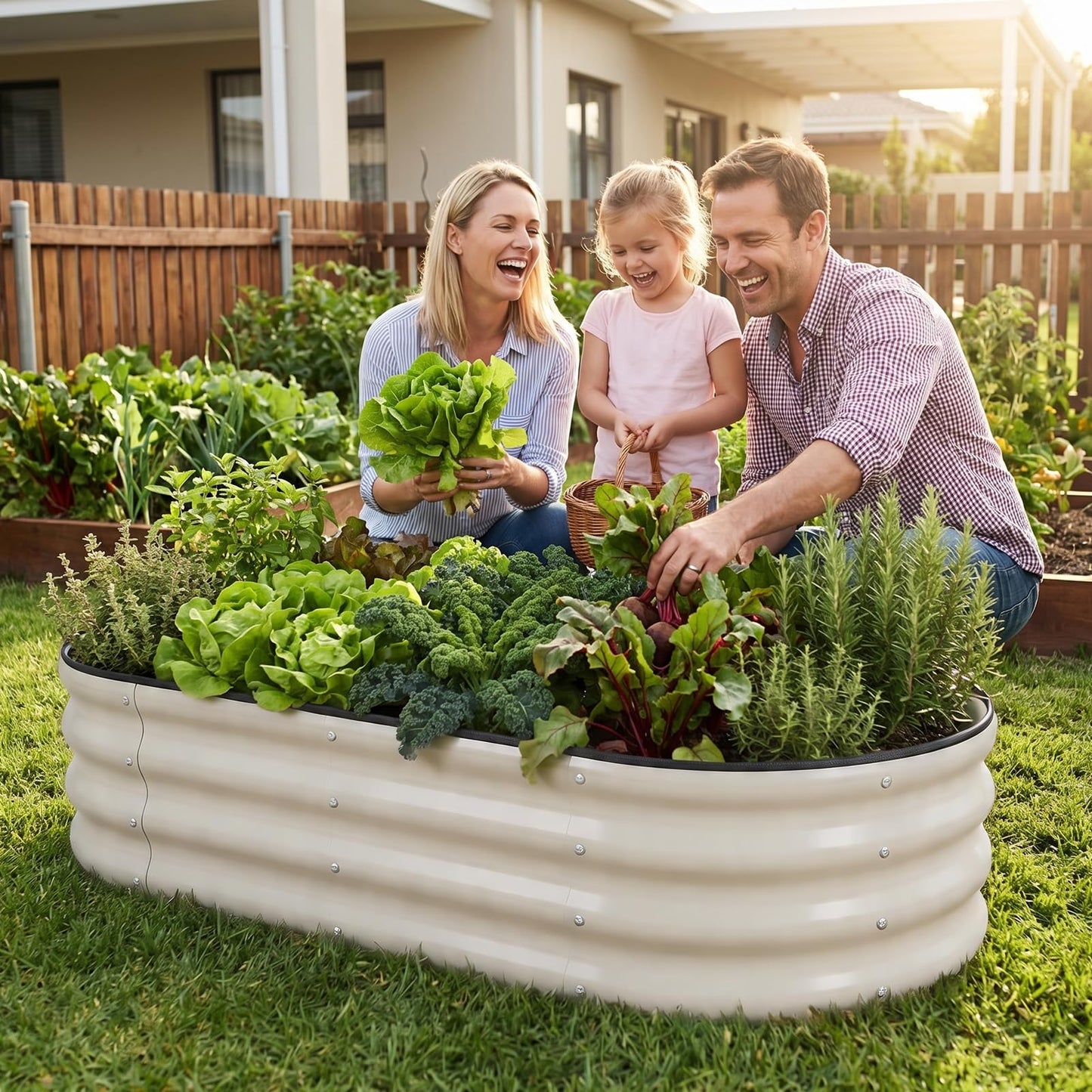 1MORE Galvanized Raised Garden Bed- Planter Garden Boxes Outdoor, Raised Beds for Gardening, 4x2x1ft Metal Garden Bed Kit for Vegetables Flower, Planter Raised Beds with Tools.White-2pack