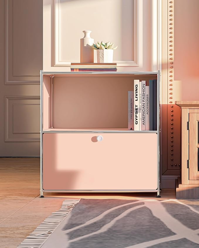 32.5-Inch Flip-Top Side Table & Buffet Cabinet