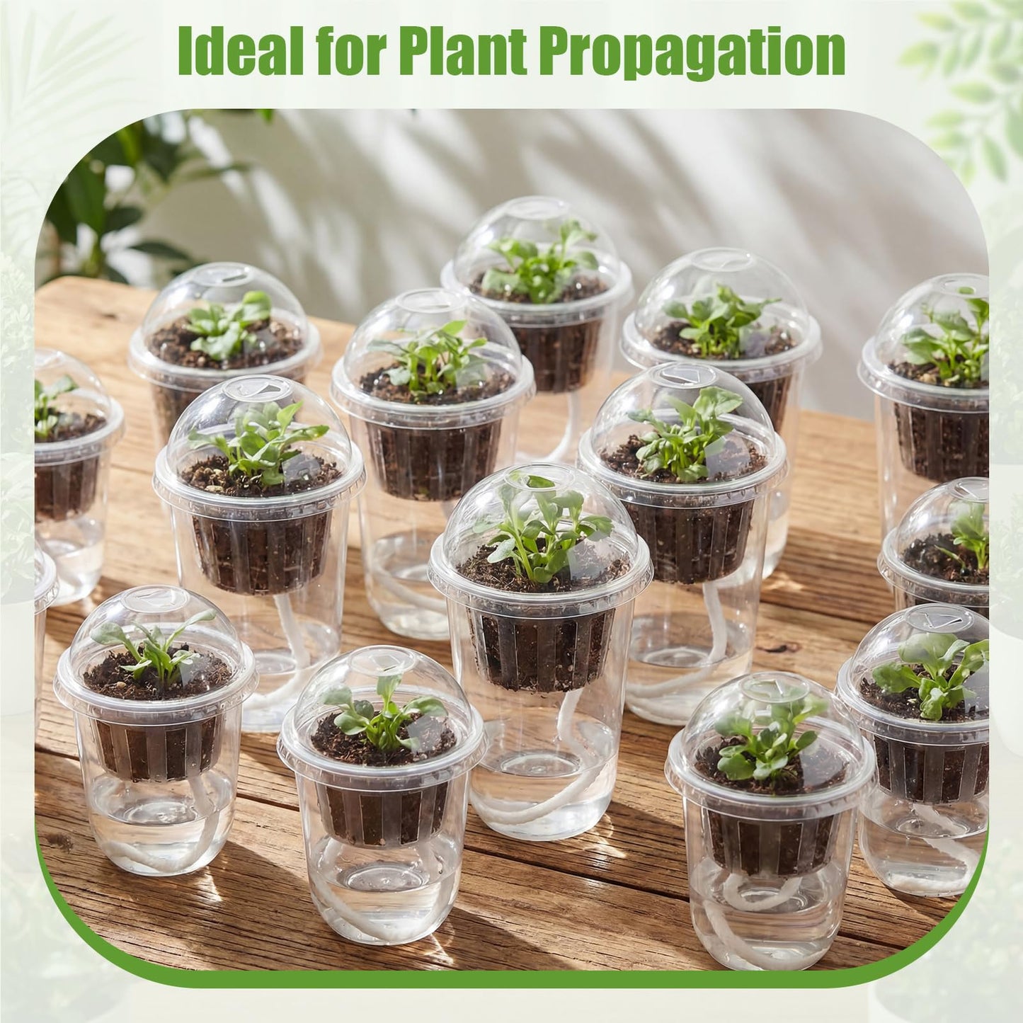 30 Packs 3.3" 4.5" Self Watering Plastic Clear Nursery Pots with Humidity Dome Seed Starter Cups Kits Hydroponic Basket Plant Labels Automatic Watering Planter for Propagation Planting Seedling