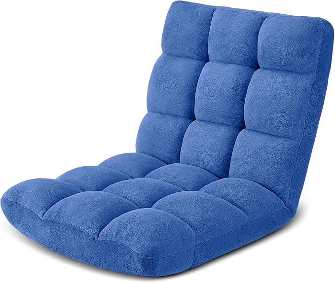 Folding Floor Gaming Chair 14-Poistion Cushioned Adjustable Floor Lazy Sofa