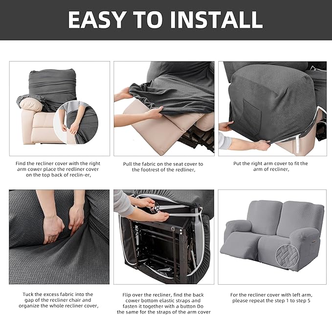 Genina Recliner Loveseat Cover Stretch Couch Covers Sofa slipcover