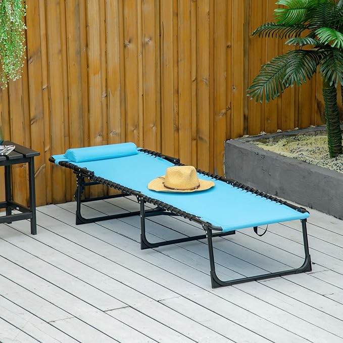 Outsunny Folding Chaise Lounge Chair, Patio Sun Tanning Chair, Outdoor Chaise