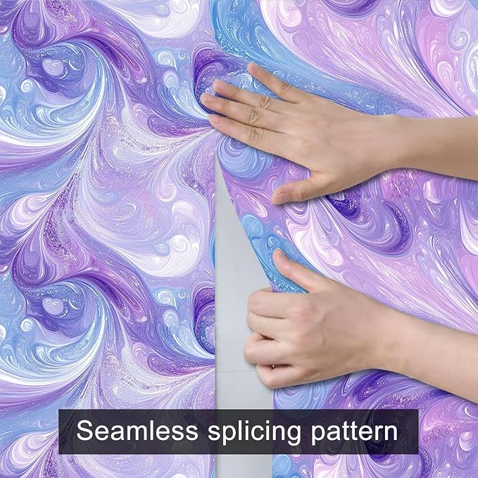 HOMETITUTE Purple Blue Marble Swirl Pattern Wallpaper Peel and Stick Contact