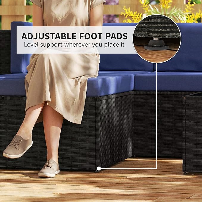 Outsunny 3 Piece Patio Furniture Set, Wicker Rattan Outdoor Patio Conversation