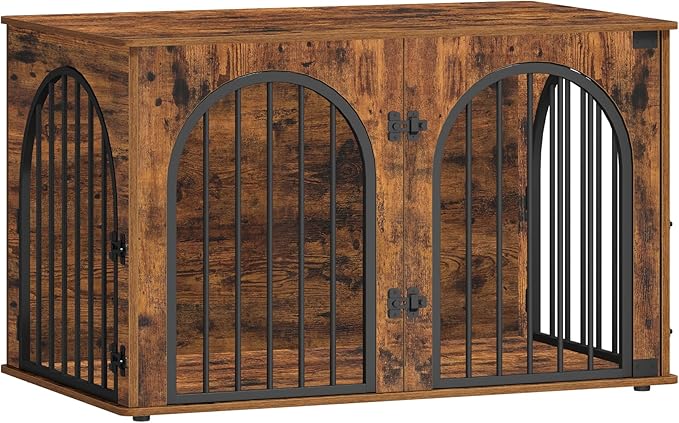 Hzuaneri 39.4" Wooden Dog Crate Furniture, Indoor Dog Kennel Dogs Cage