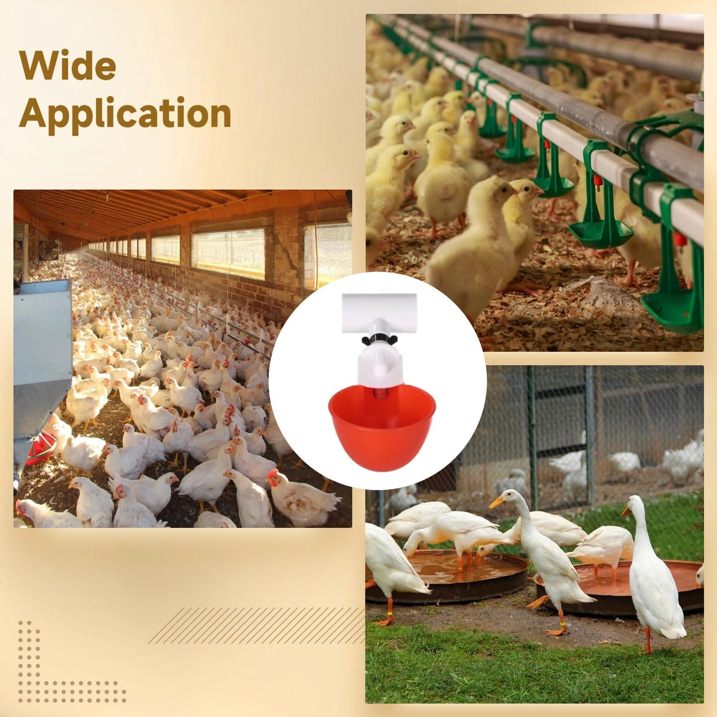 Automatic Chicken Waterer System - Complete PVC Pipelines Set with 8 Deep Drinking Cups, T Connectors, Float Valve, Automatic Pipe Feeder Poultry Watering Kit, Easy DIY Setup