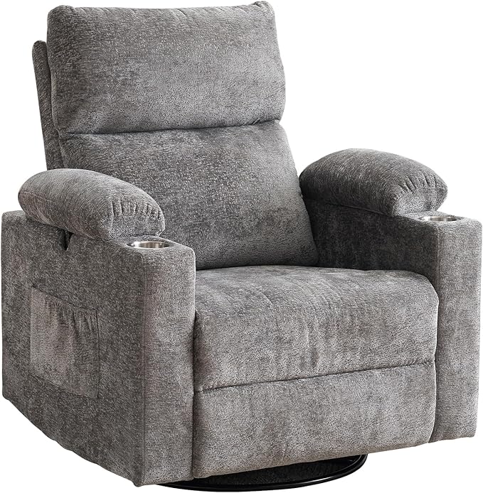 Rocking Chair Nursery with Adjustable Armrests, Electric Glider Recliner
