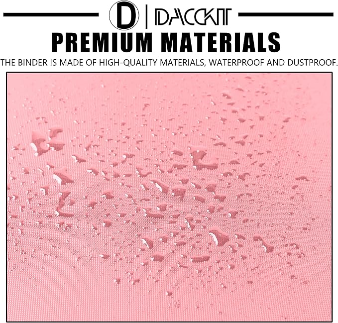 D DACCKIT Card Binder 16 Pocket - Fits 1024 Cards,4X4 Ringless Card Album with Sleeves for Trading Cards & Sports Cards(Model A,Light Pink)