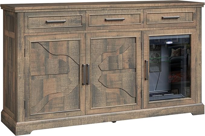 LUXOAK 60" Farmhouse Coffee Bar Cabinet