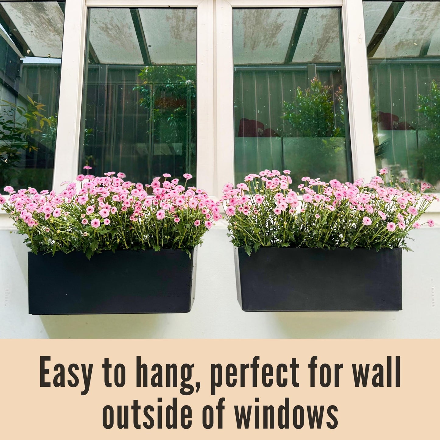 LaLaGreen Bundle- 4 Pack, 500g Coconut Coir Chips + 4 Pack,20 Inch Self Watering Plastic Planter with Bracket Hanging Window Box Flower Pot Outdoor Planting Soil Organic Compressed Seedling Fiber Husk