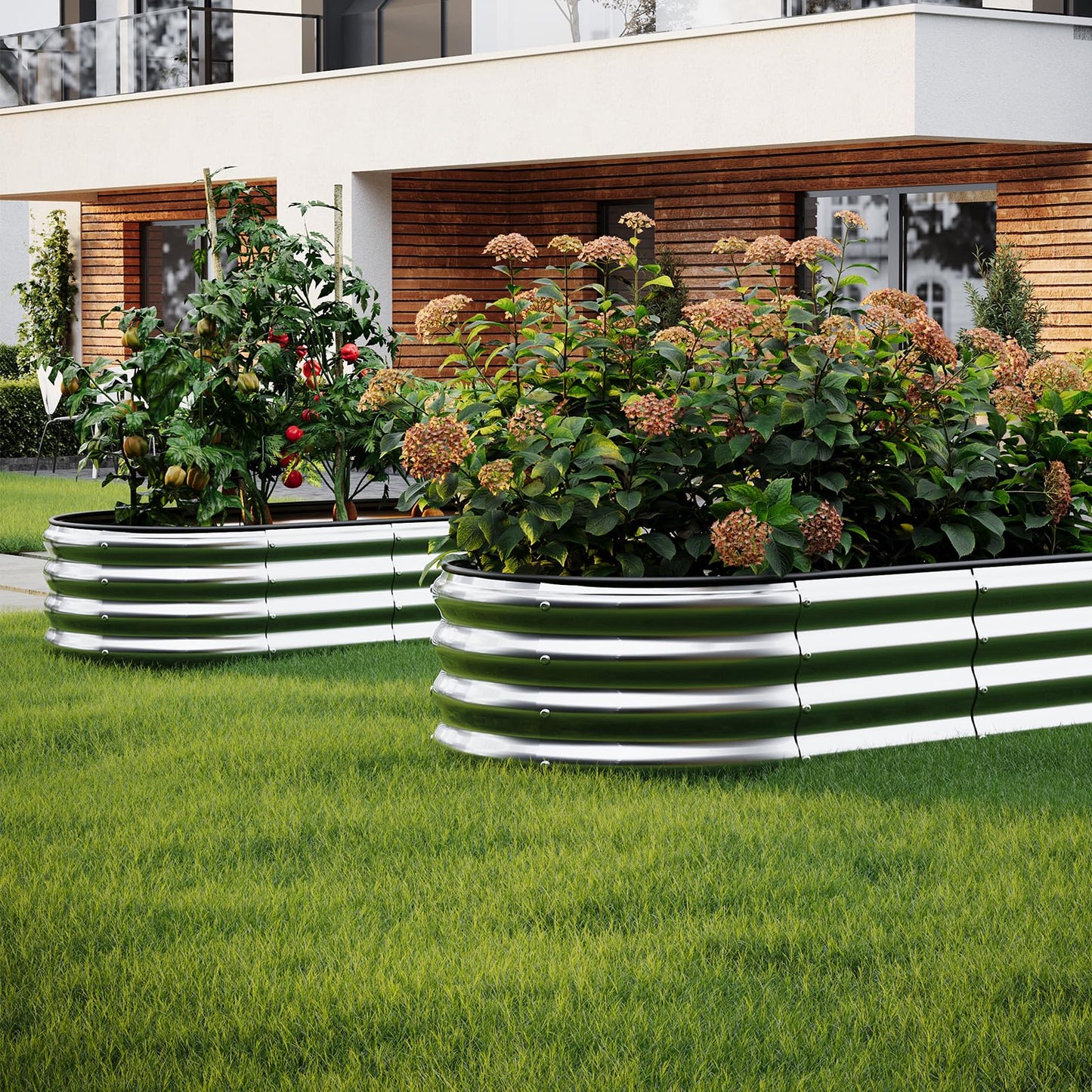ZFHgarden Galvanized Metal Planter Raised Garden Bed Kit for Gardening Outdoor,4x2x1ft 2 Planter Grow Garden Box Raised Flower Bed,Long Vegetable Clearance Herb Raised Garden Beds for Gardening Metal