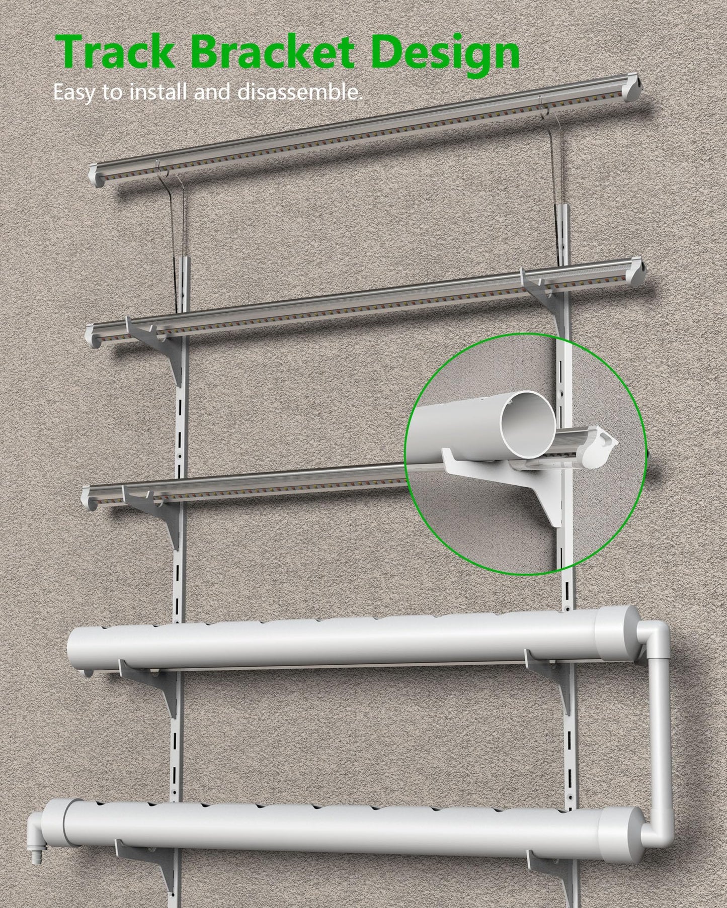 NFT Hydroponics Growing System,36 Pods Wall-Mounted Indoor Garden,Full Spectrum Grow Lights and Powerful Water Recycling System,Opaque PVC-U Hydroponic Pipes,Suitable for Leafy Greens