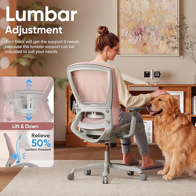 ELABEST Mesh Office Chair, Ergonomic Computer Desk Chair, Sturdy Task Chair-