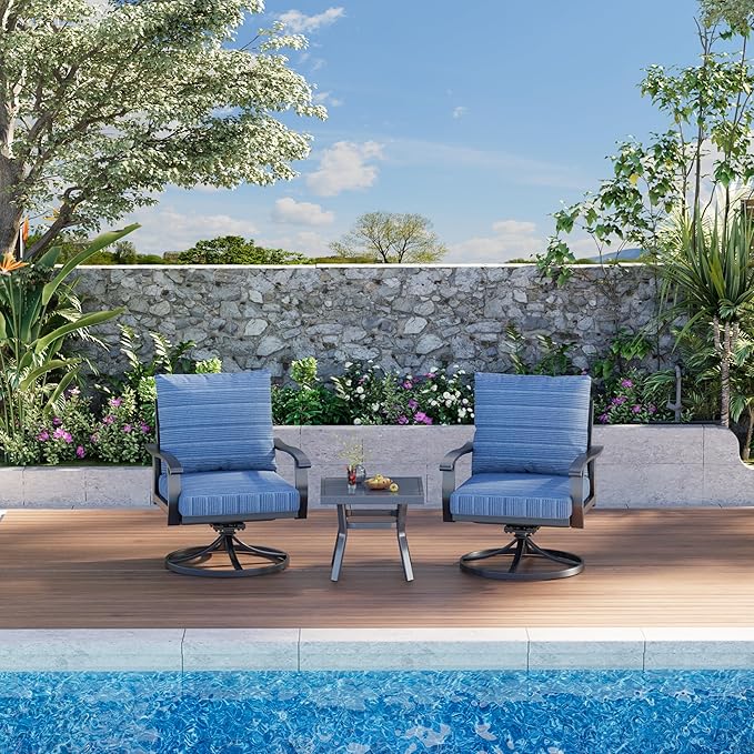 HOMREST Outdoor Swivel Rocker Patio Chairs