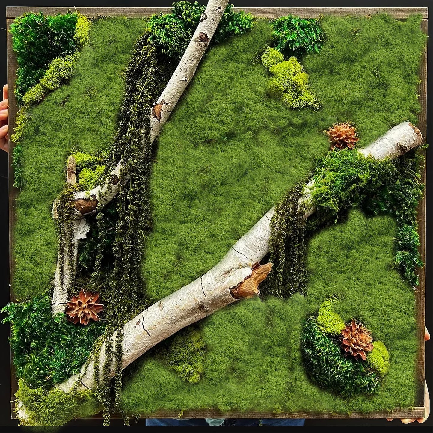 FAICOIA Fake Moss for Crafts 39" x 39" Faux Moss Mat for Plants Indoor Green Artificial Moss Rug for Decorating Planters Crafts DIY Table Centerpieces Fairy Garden Floral Wedding 100 x 100cm