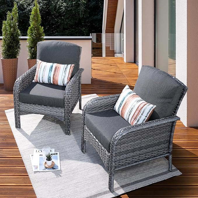 ovios 2-Piece Patio Furniture Set, Outdoor Wicker Sofa