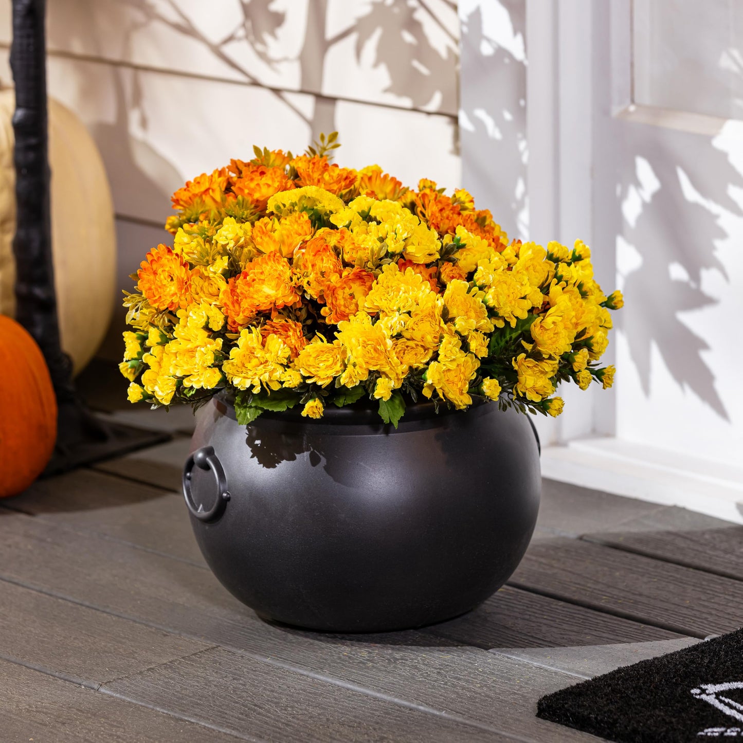 Evergreen Garden Cauldron Witch Pot Candy Holder Bowl Bucket for Trick-or-Treat, Flower Plant Pot, Indoor/Outdoor Halloween Witches Decoration for Party Home Office Desk (Witch Cauldron)