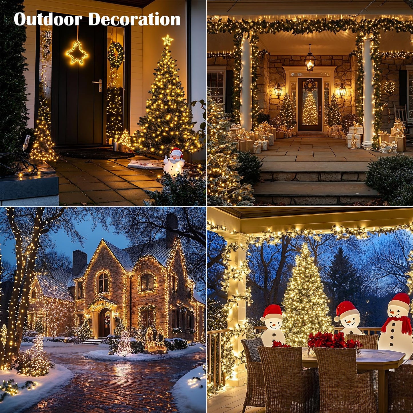 ZELUXDOT Fairy Lights Plug in,200FT 600LEDs Waterproof Led String Lights,8 Modes Remote Twinkle Light for Outdoor Indoor Christmas Wedding Birthday Garden Party Decorations,Silver Wire,Warm White