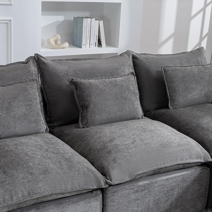 Boneless Couch Sectional Cloud Couch 130'' Oversized Modular Sectional Sofa