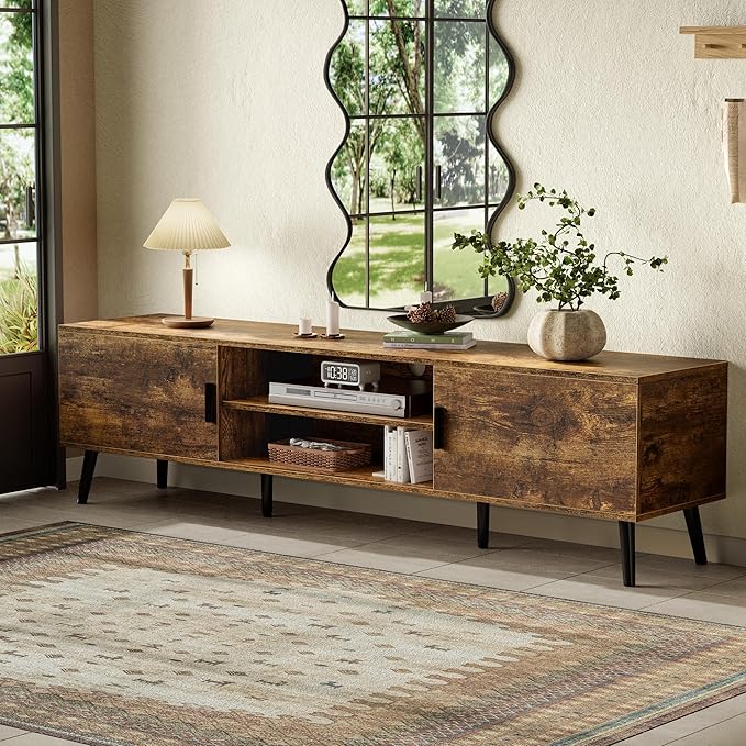 SUPERJARE 70.9 Inch TV Stand for 65, 75 Inch TV, Entertainment Center