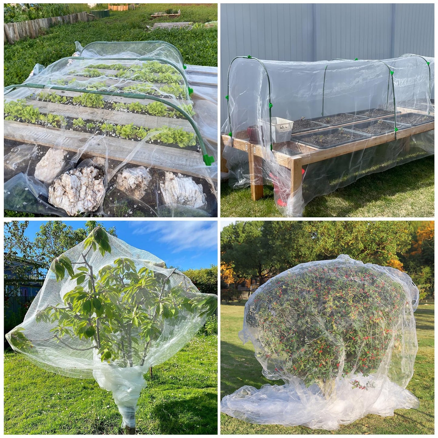 GonLei Garden Netting 2Pack 10X30FTPlants Garden Mesh Berry Netting Outdoor Mosquito Net,Garden Bed Fruit Tree Blueberry Shrubs Netting Plant Covers Row Vegetables Protection Barrier Net