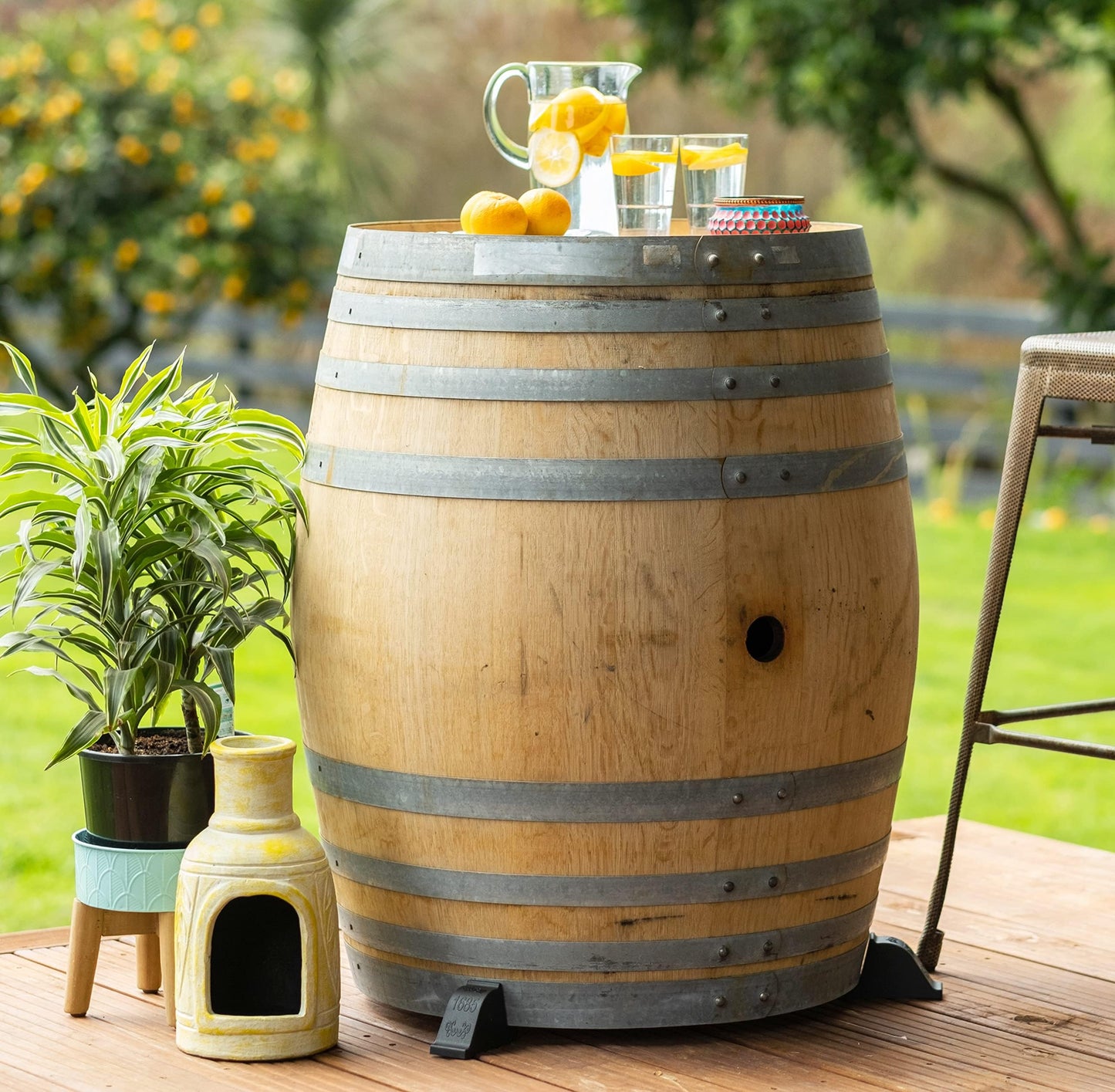 OAKENZ Half Barrel Planter Feet (3 Pack) – Wine & Whiskey Barrel Planter Risers for Drainage & Deck Protection – Heavy-Duty Pot Feet for Outdoor Planters – UV-Stable Recycled Plastic
