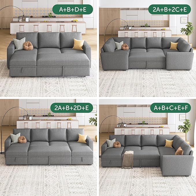 HONBAY Single Seat for Modular Sectional Sleeper Sofa