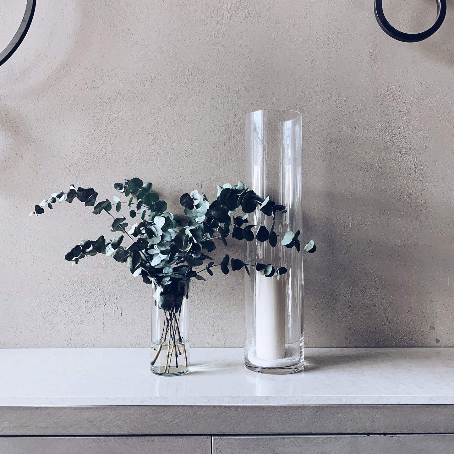 WGV Cylinder Vase, Width 6", Height 16", Clear Glass Container Terrarium Candle Holder for Wedding Centerpiece, Party Event, Home Office Decor, 1 Piece