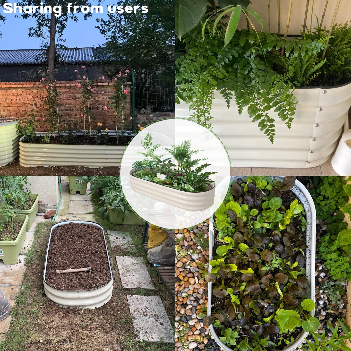 ToBoom Galvanized Raised Garden Bed Kit Outdoor Metal Garden Planter Box for Backyard Gardening, Planting Vegetables, and Patio (59"x23.6"x11.8")