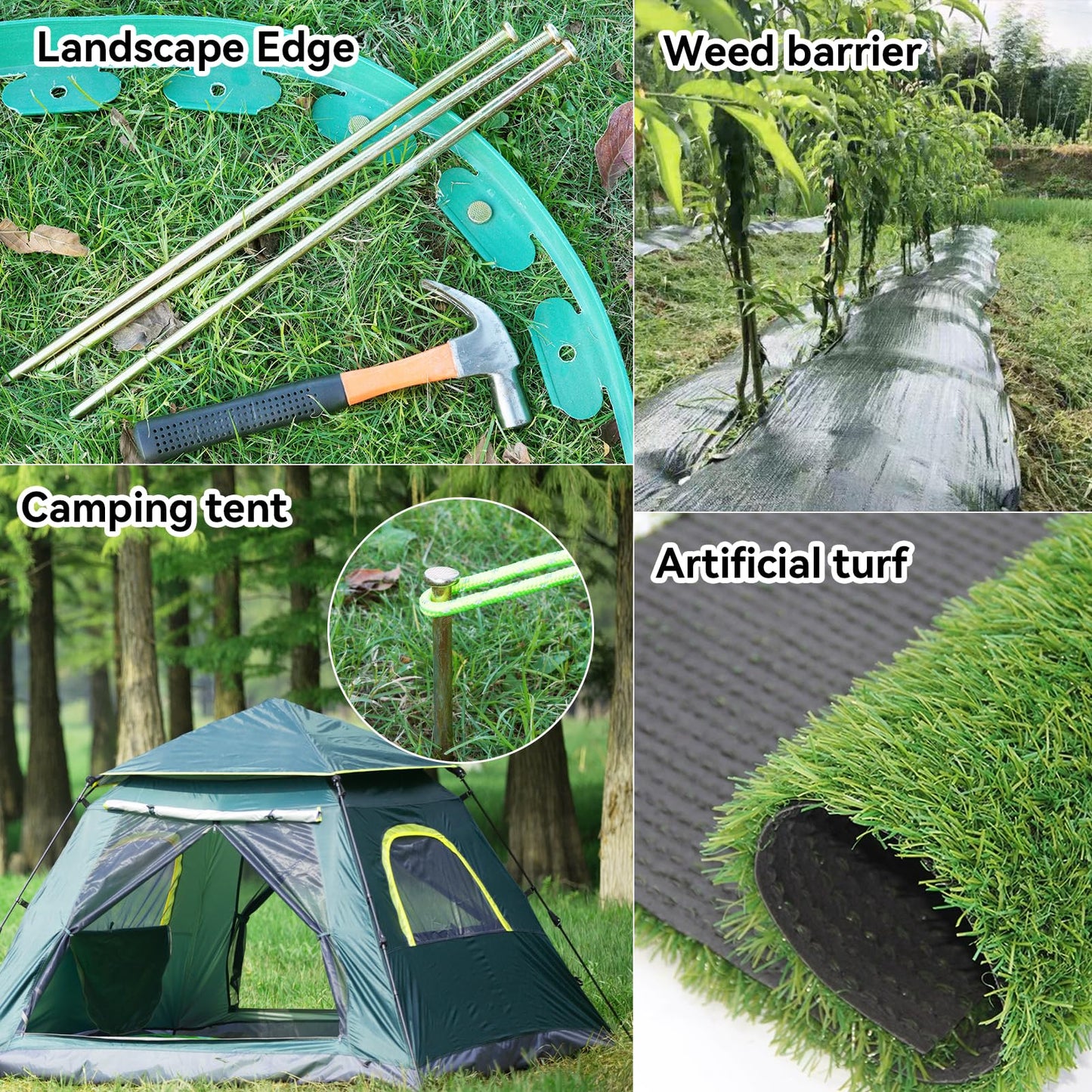EISENSP 25 Pcs 16 Inch Landscape Stakes, Heavy Duty Galvanized Rebar Anchor for Paver Edging, Weed Barrier, Floor Covering, Artificial Turf, Camping Tent and More