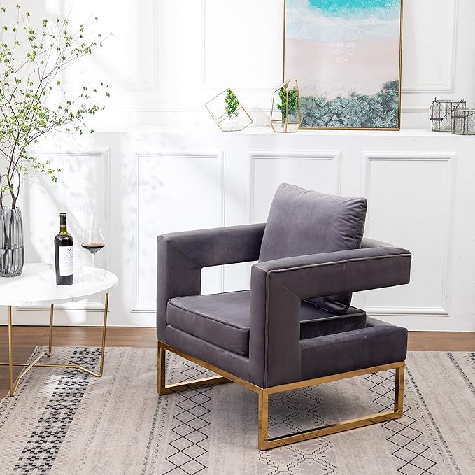 Roundhill Furniture Lenola Upholstered Accent Arm Chair