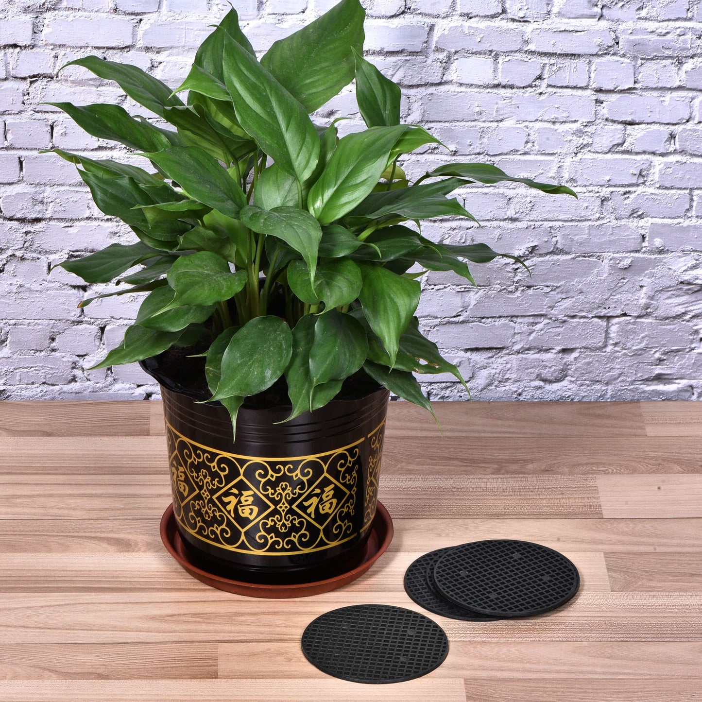 MECCANIXITY Flower Pot Hole Mesh Pad 4.7 Inch Bonsai Plant Bottom Round Plastic Soil Grid Screen Mat, Black Pack of 20
