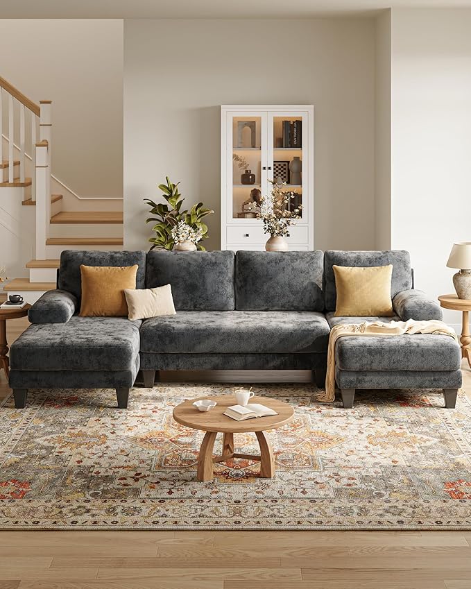 U-Shaped Sectional Couches for Living Room | 112 Inch Modern Sectional Couch |