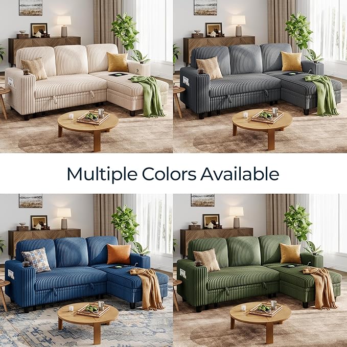 LINSY HOME Sectional Sleeper Sofa Pull Out Couches