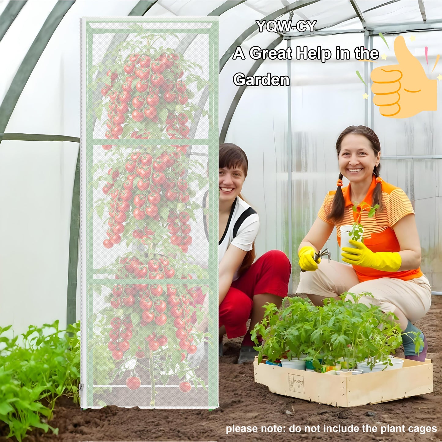 Garden Bird Netting Plant Cover for Square Tomato Cage, 59" x 17.7" Insect Barrier Tomato Cage Net with Zipper and Drawstring, Tomato Trellis Netting Protection Cover for Protecting Plant (3 Pack)
