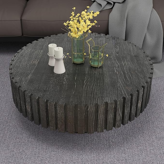 Modern Circular Coffee Table 31 in, Space-Saving Round Center Table