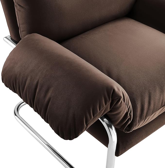 Modway Ansel Performance Velvet Accent Chair in Chocolate Brown