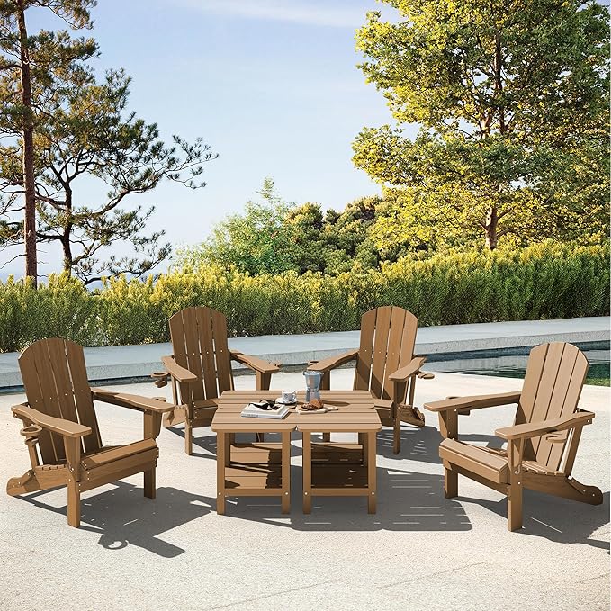 SERWALL Double Adirondack Side Table Rectangular End Table Set of 4