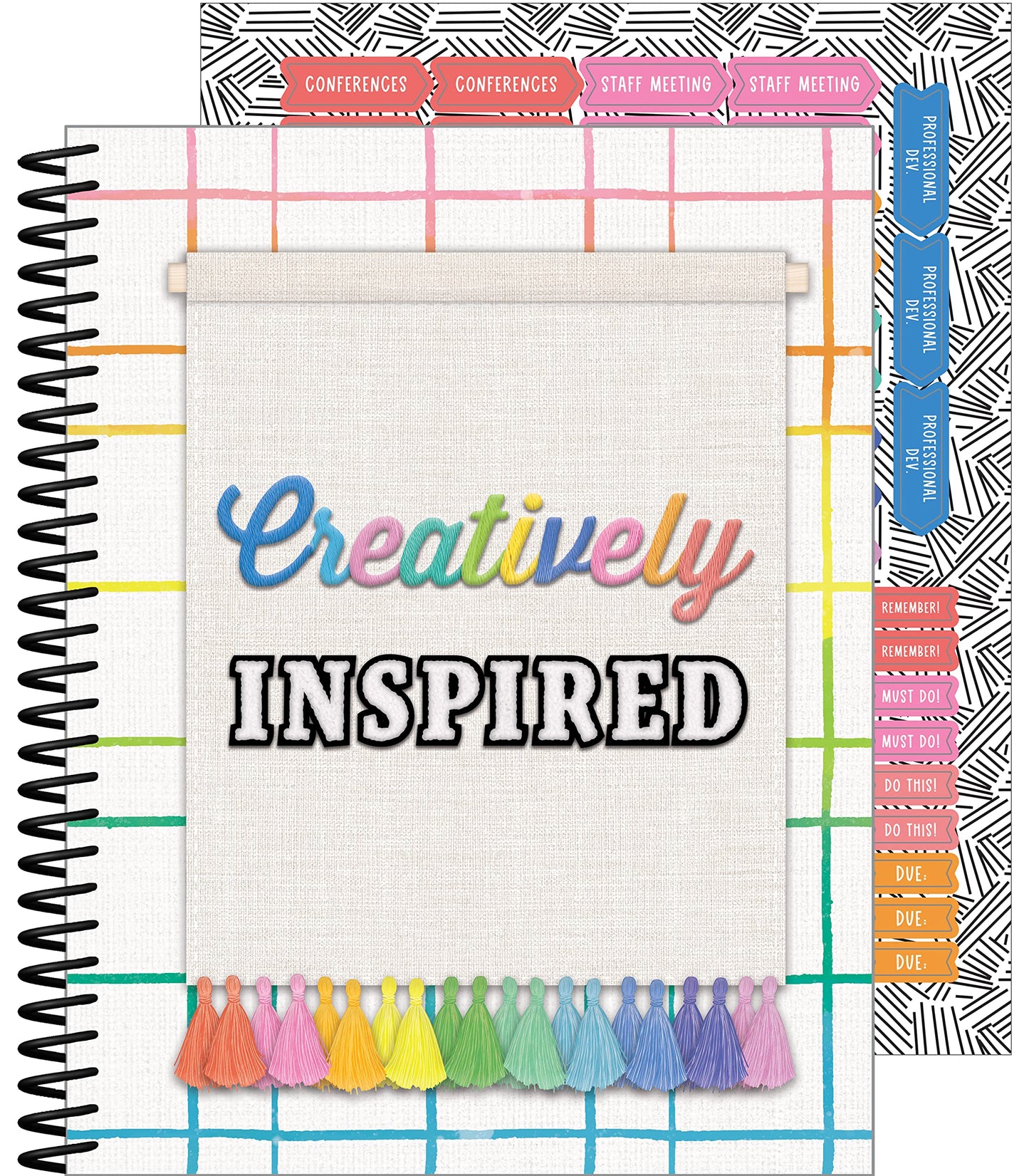 Carson Dellosa Creatively Inspired Planner 2026-2027, Undated 8" x 11" Lesson Plan Book With Stickers, Class Schedule, Weekly Calendar, Homeschool and Classroom Must Haves, Boho School Supplies