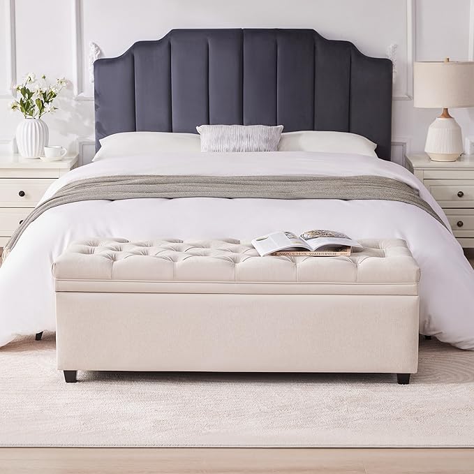 Mangodan 50" Storage Ottoman Bench, Tufted Ottoman