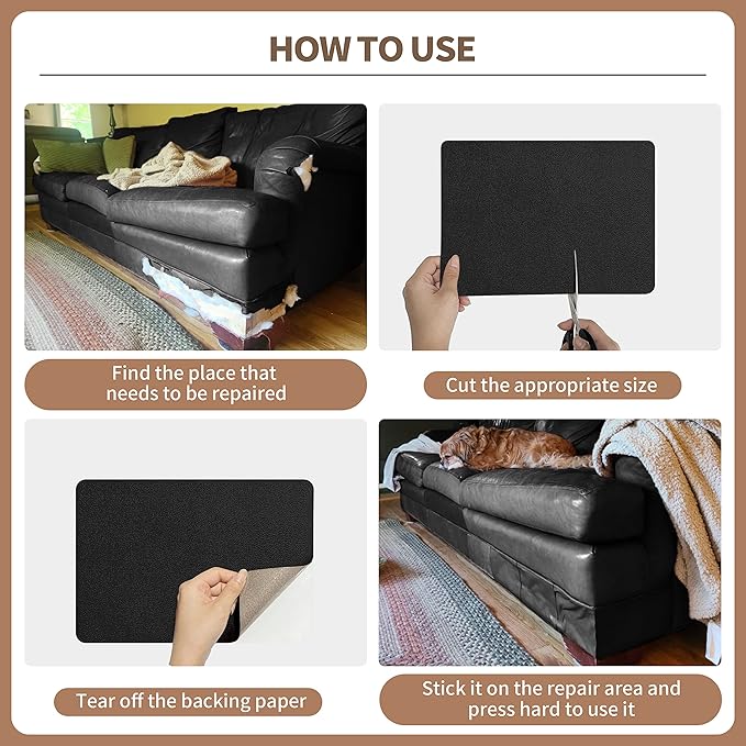 ONine Leather Repair Patch, Self-Adhesive Couch Patch,Multicolor Available
