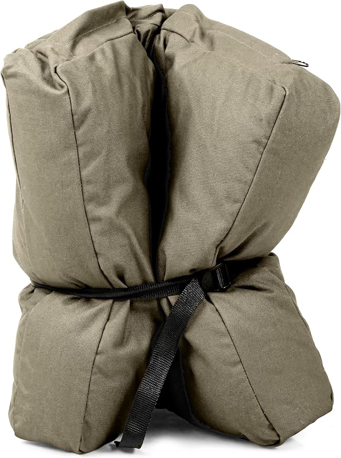 WHITEDUCK Outdoor Dog Bed Heavy-Duty 12oz Canvas, Water-Repellent Cotton, Machine Washable Removable Cover with Full-Length Zipper, Dog Bed for Large Dogs & Crate, (Olive) 35" Lx20 Wx4.3 th (M)