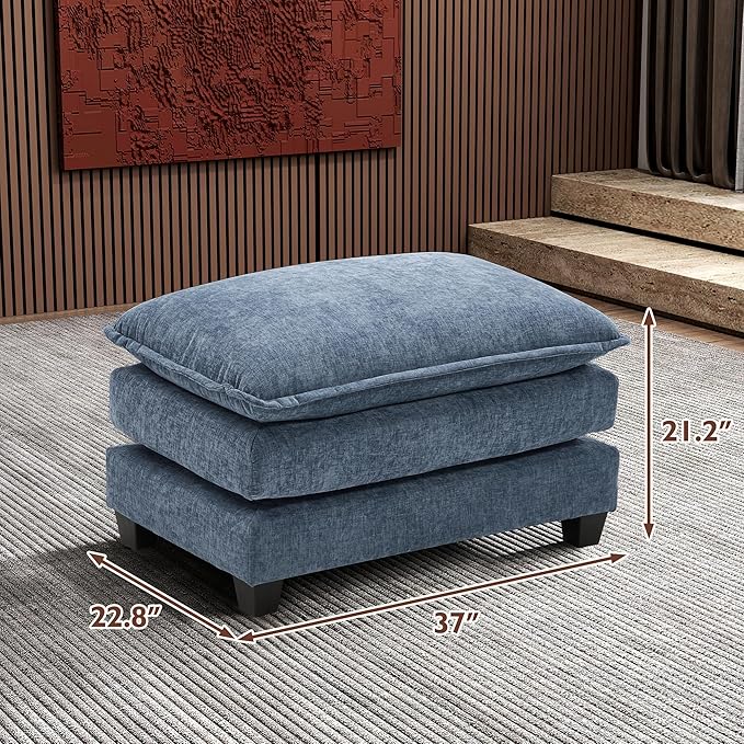 Ihanherry Ottoman for Modular Sectional Cloud Sofa, Chenille Deep Seat Couch