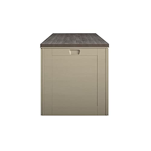 Cosco Outdoor Living 180 Gallon Patio Storage Box, Extra Large, Lockable Lid, Weather-Resistant, Tan/Brown